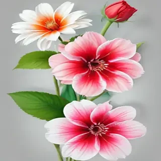 flowers with white background