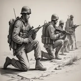 soldiers drawing