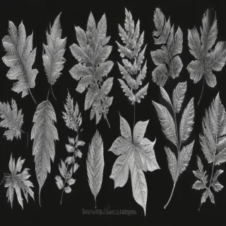 leaves clip art black and white
