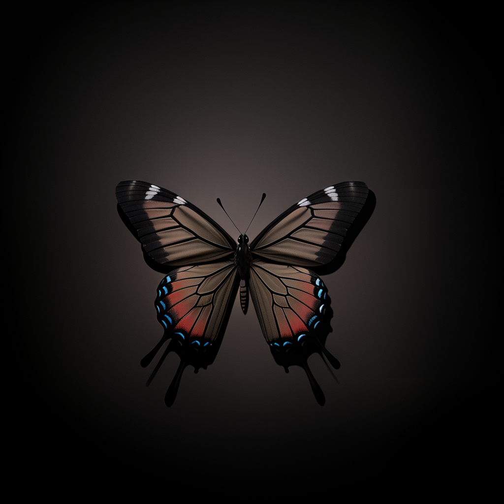 Stunning Butterfly Displaying Vibrant Colors Against a Dark Background