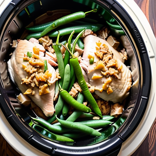 crockpot chicken and stuffing with green beans