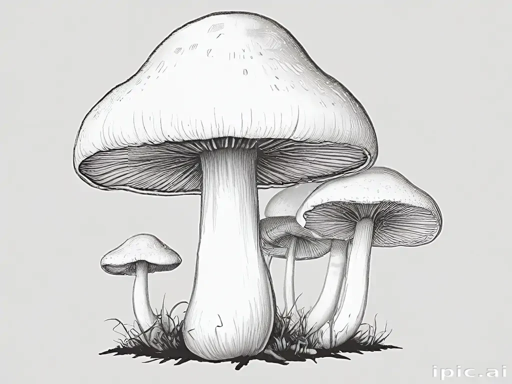 mushroom clip art black and white