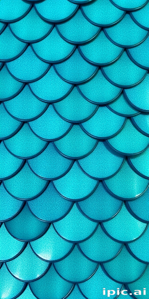 Shimmering Mermaid Scales presents an ombré effect of teal and turquoise with a metallic sheen, perfect for underwater-themed photoshoots and costume parties.