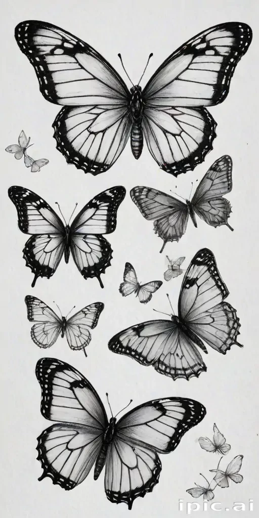 butterflies sketches