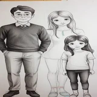 drawings of family