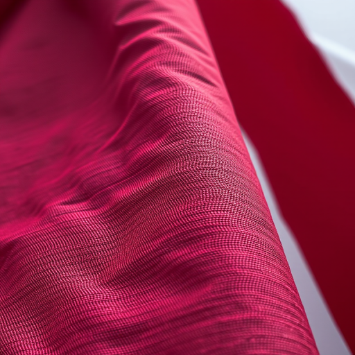 Capture a close-up of a textured flag with red and white stripes using a DSLR camera, 50mm lens, aperture f/2.8, ISO 100, natural light to enhance fabric details and colors.