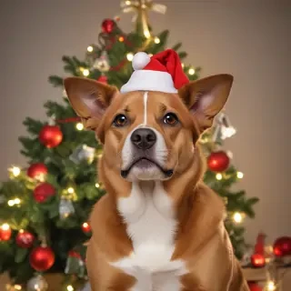 dog christmas background