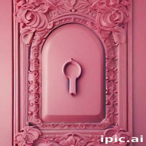 Intricate Pink Door Design Featuring a Decorative Keyhole in the Center