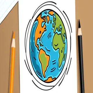 cartoon drawing of the earth