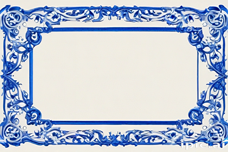 Ornate Blue Frame with Intricate Designs Perfect for Displaying Art