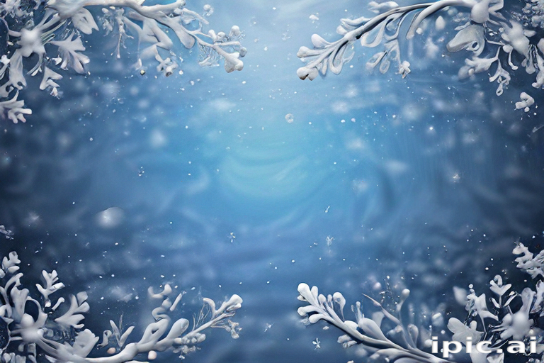 Enchanting Winter Wonderland with Delicate Snowflakes and Icy Blue ...