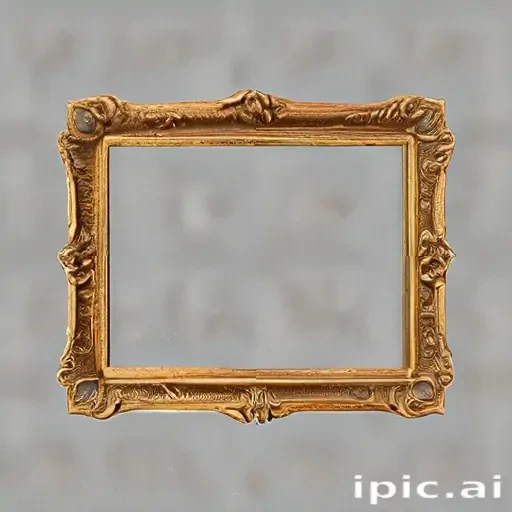 rectangle gold frame png