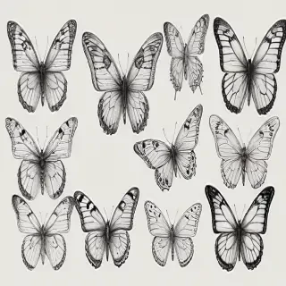 butterflies sketches