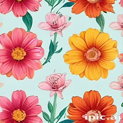 drawings of flowers with color