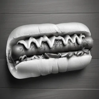 hot dog clipart black and white