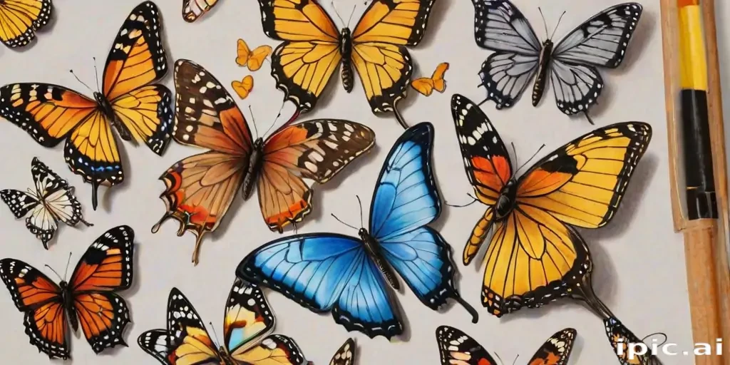 pictures of butterflies to draw