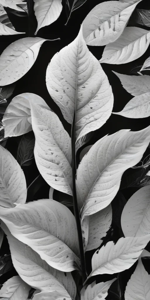 leaf white and black