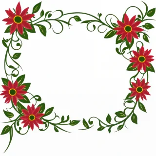 flowery border clipart