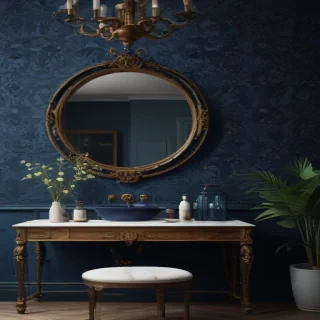 vintage dark blue aesthetic wallpaper