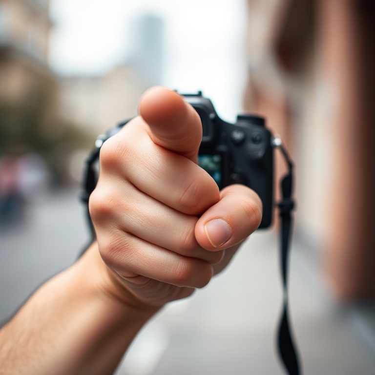 Create an image of a human hand pointing, using a DSLR camera with a 50mm lens, aperture set to f/1.8, ISO 100, shutter speed 1/200s, capturing a close-up view with soft focus background for enhanced depth of field.