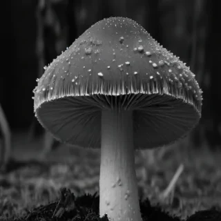 mushroom black and white