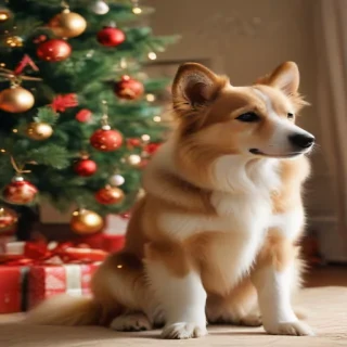 wallpaper christmas dog