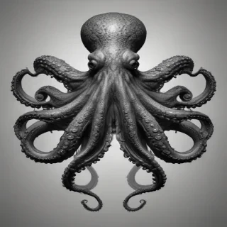 octopus clipart black and white