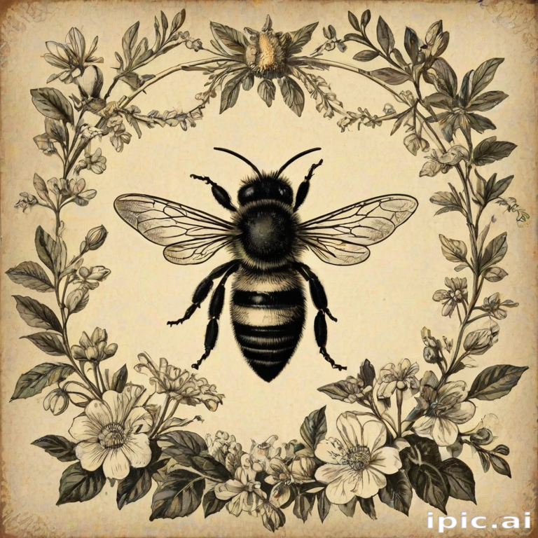 free vintage bee printables