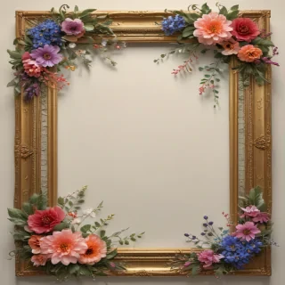 frame with flowers