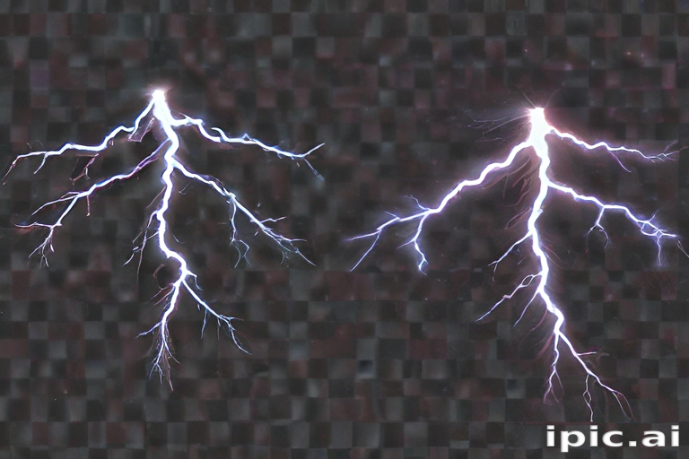 Dynamic Display of Lightning Strikes Illuminating the Dark Night Sky