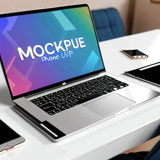 laptop phone mockup