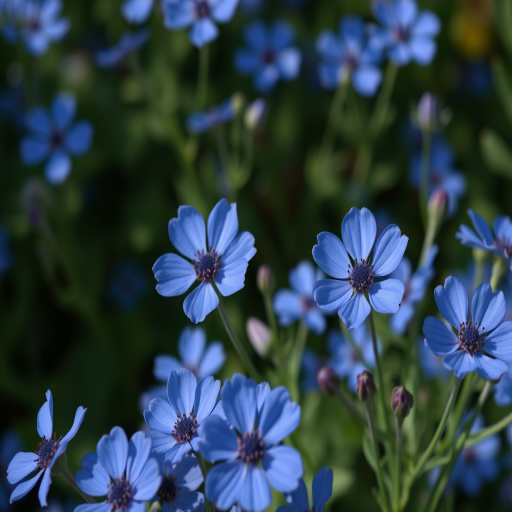 blue flowers background