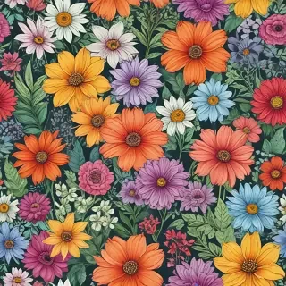 drawings of flowers in color
