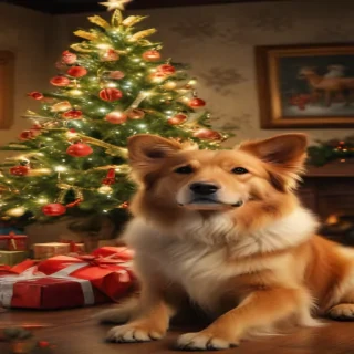 christmas wallpaper dog