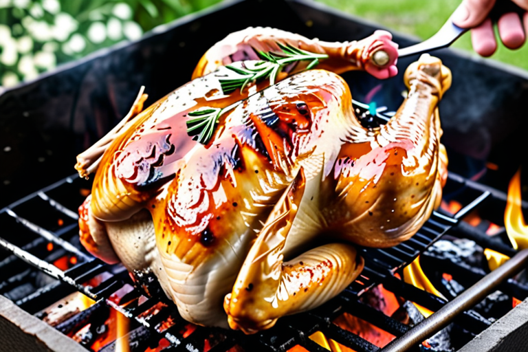 grill a whole chicken on charcoal