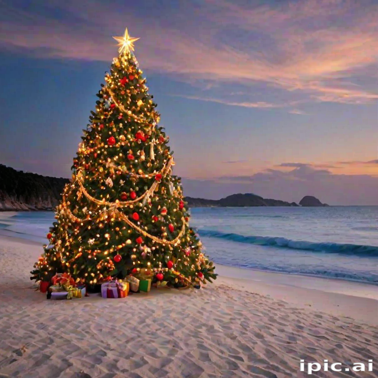 beach christmas wallpaper