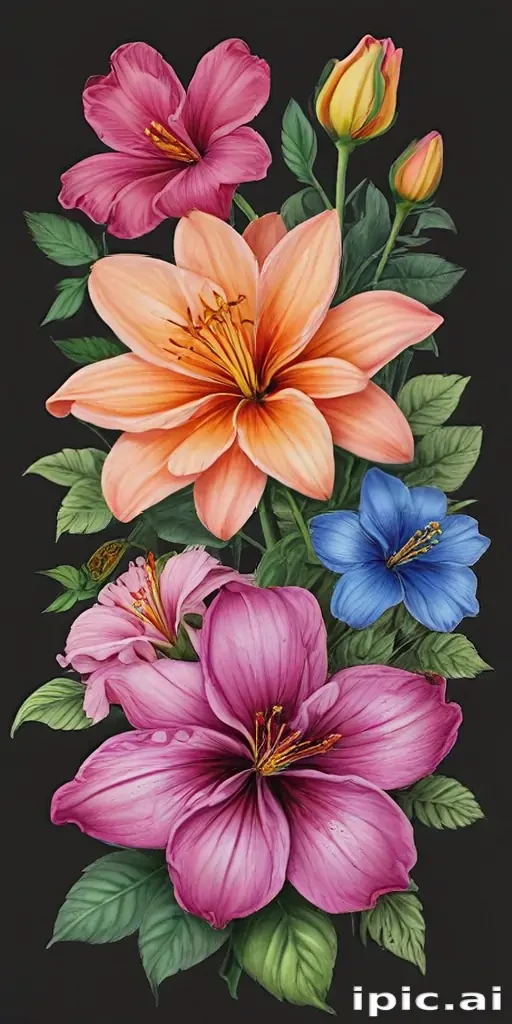 flower color drawings
