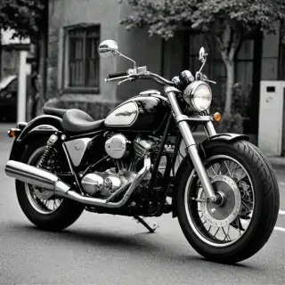 motorcycle clipart black and white