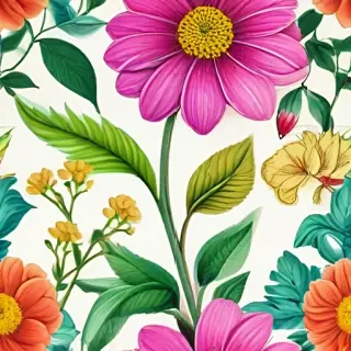 flower drawing with color