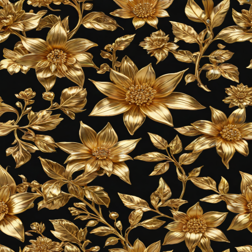gold flowers png