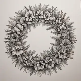 wreath drawing