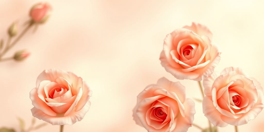 Create a soft floral background featuring subtle rose designs in warm tones with a light opacity, shot in soft focus using a Canon EOS R5 with a 50mm f/1.2 lens at ISO 100, aperture f/2.8, and natural light for a dreamy, elegant effect.