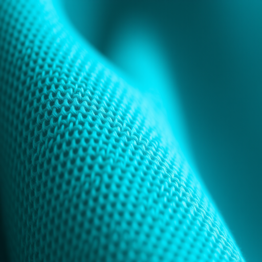 macro shot of a textured turquoise fabric, aperture f/2.8, shutter speed 1/100s, ISO 100, focus on texture, DSLR camera, natural lighting, shallow depth of field