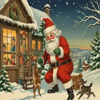 vintage christmas illustration