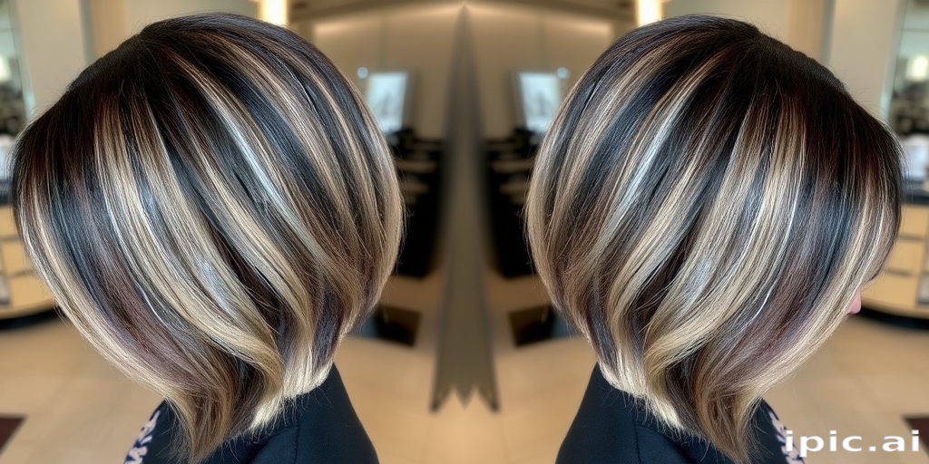 Modern hair style featuring a slicked-back wet look with dark roots seamlessly blending into ash blonde mid-lengths and ends