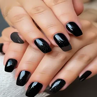 black with glitter