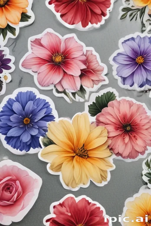 aesthetic flower stickers