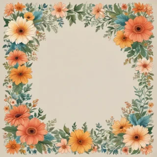 flowery border clipart