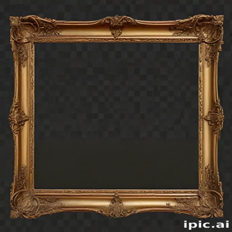 golden frame png transparent