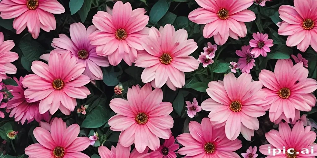 A Beautiful Display of Vibrant Pink Flowers in Full Bloom Outdoors.